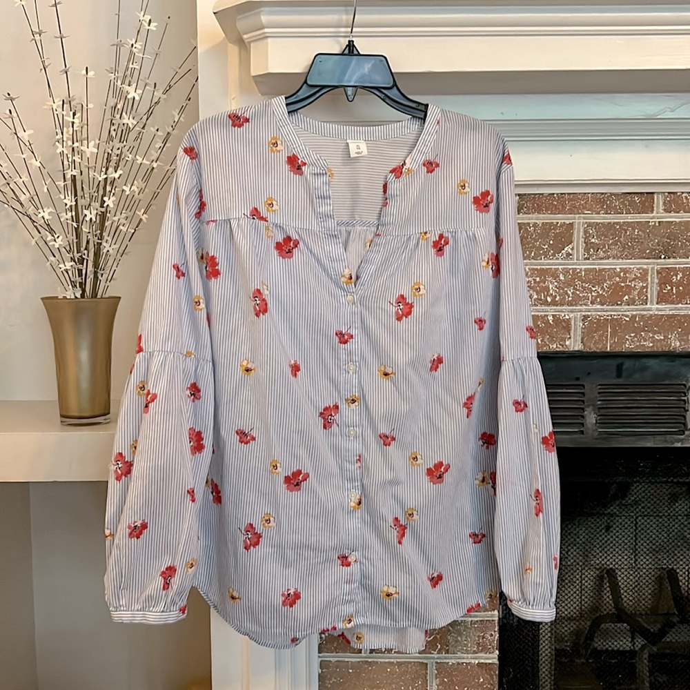 Old Navy Spring Striped and Floral Lightweight Blouse